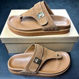Womens Thong Sandals Steve Madden Thona Size 8.5 Chestnut Suede NEW